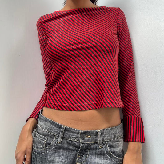 Red Striped Top - Size S