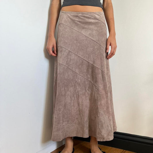 Suede Maxi Skirt - Waist 28”