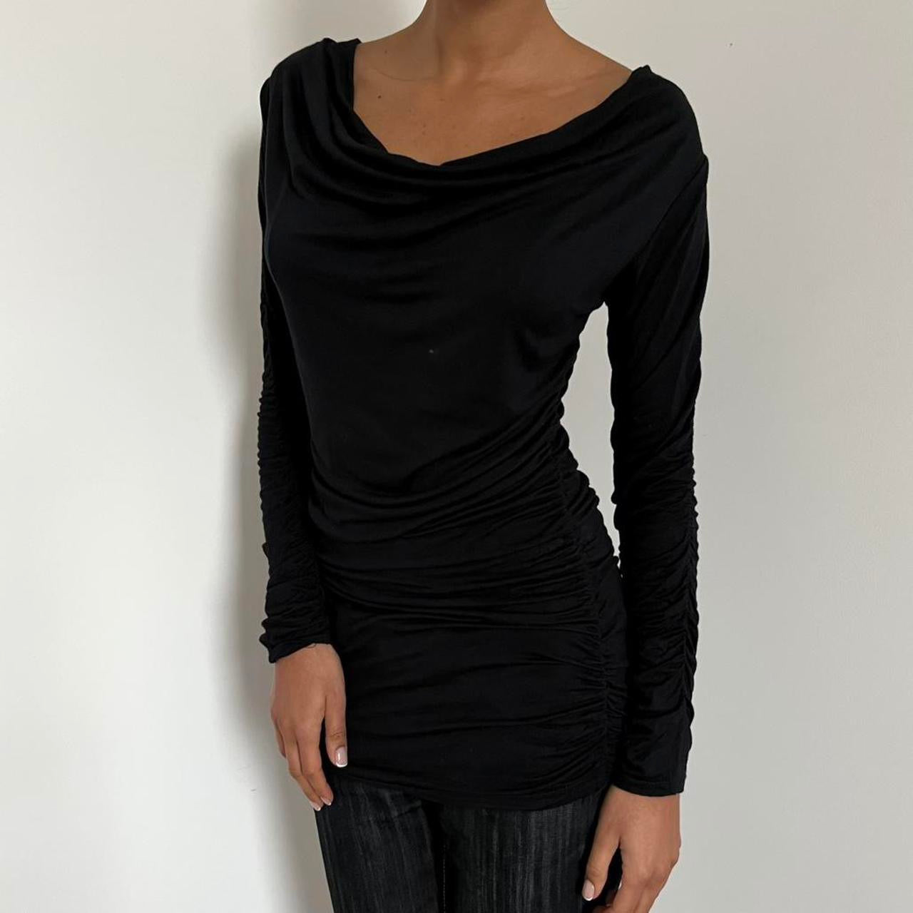 Cowl Long Sleeve Top - Size S