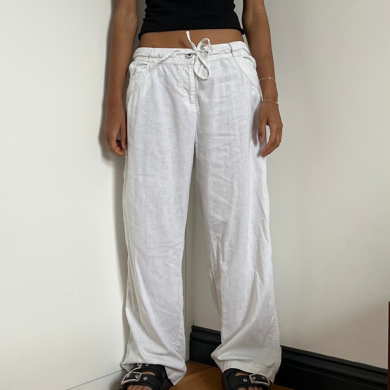 Linen Trousers - Size UK 12