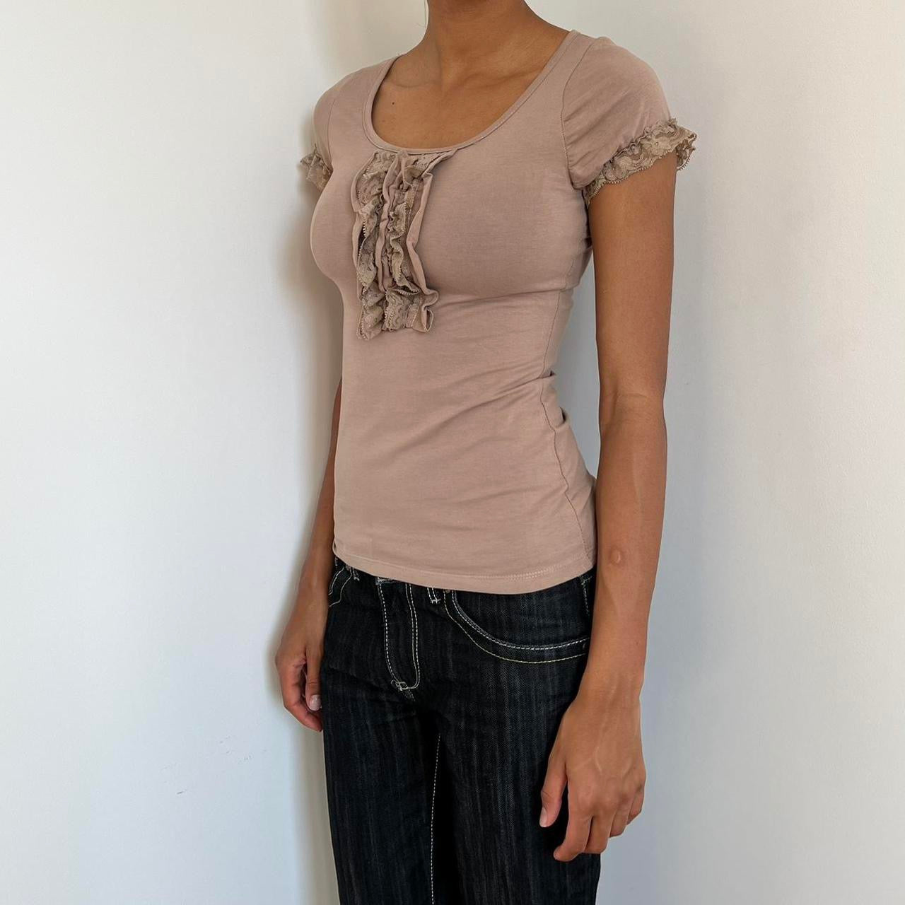 Ruffle Trim Top - Size S