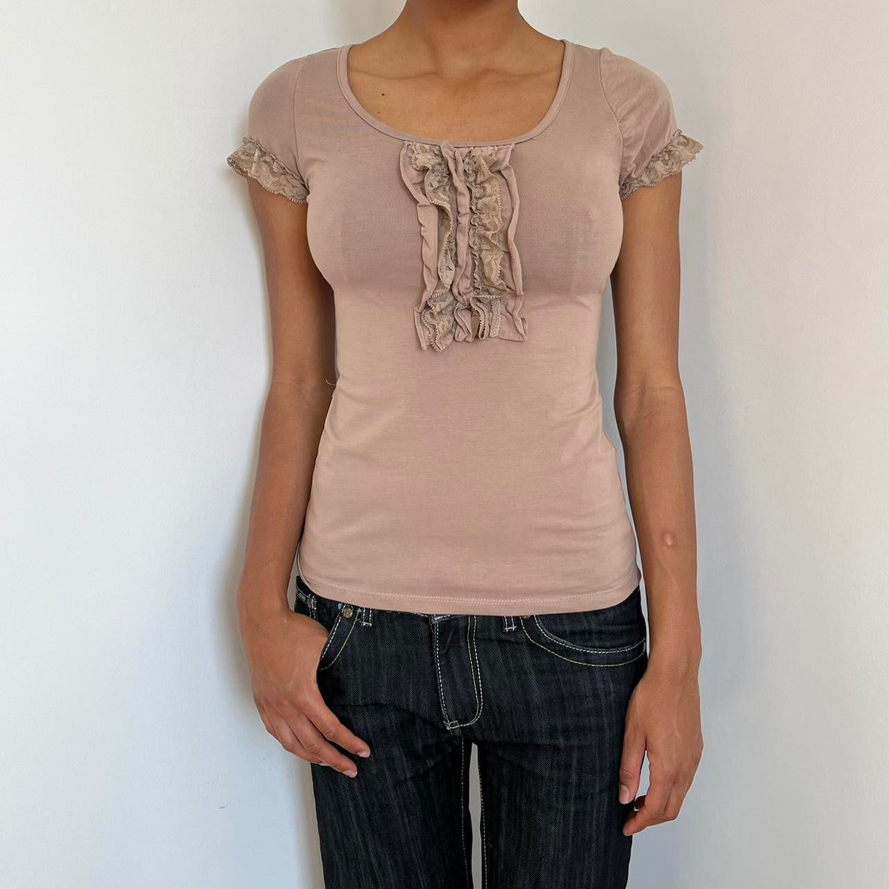 Ruffle Trim Top - Size S
